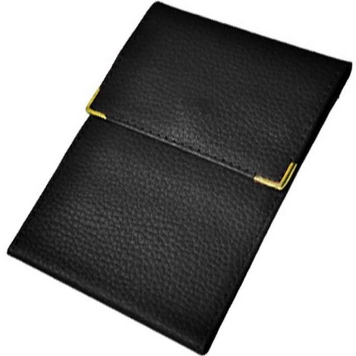 Porte Chéquier LOLUNA Cuir - Format Long Talon Gauche | 3 Cartes, Noir