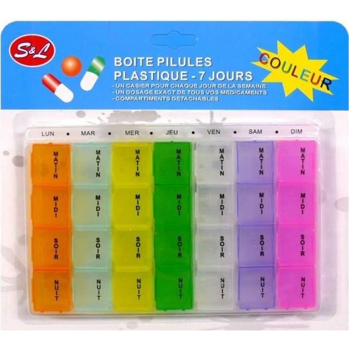 Pilulier,Boîte à médicaments carrée ronde 1 pièce, étui de voyage