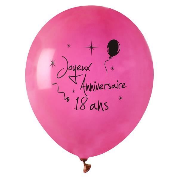 8 ballons Joyeux anniversaire  18  ans  rose  Achat 