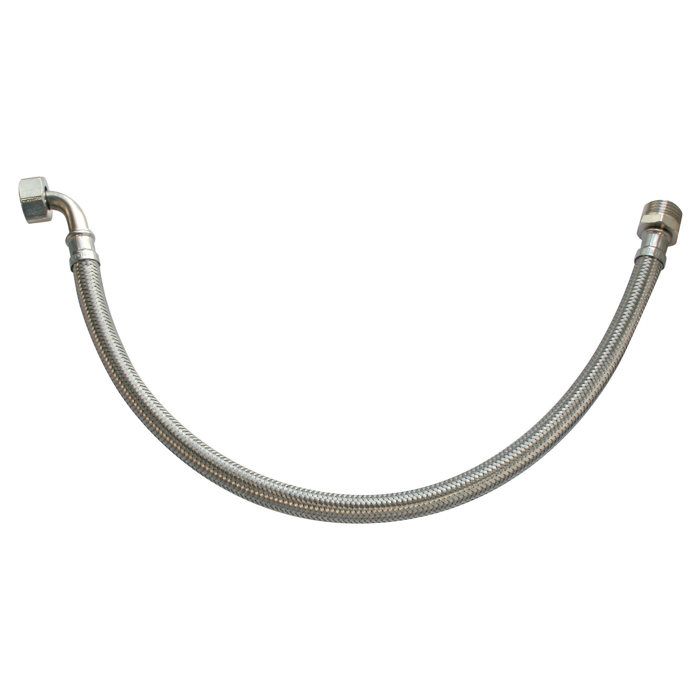 SOMATHERM Flexible Sanitaire en Inox ACS DN8 Debit Standard L 50cm Male droit 12 et coude Femelle Ecrou Tournant 12