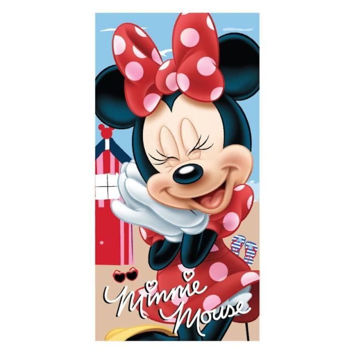 MINNIE Serviette de plage Microfibre 70x140cm - Rouge