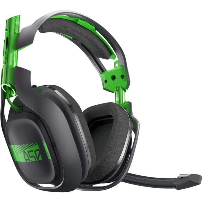 ASTRO Casque Gaming A50 + Base Gris et Vert - Compatible Xbox