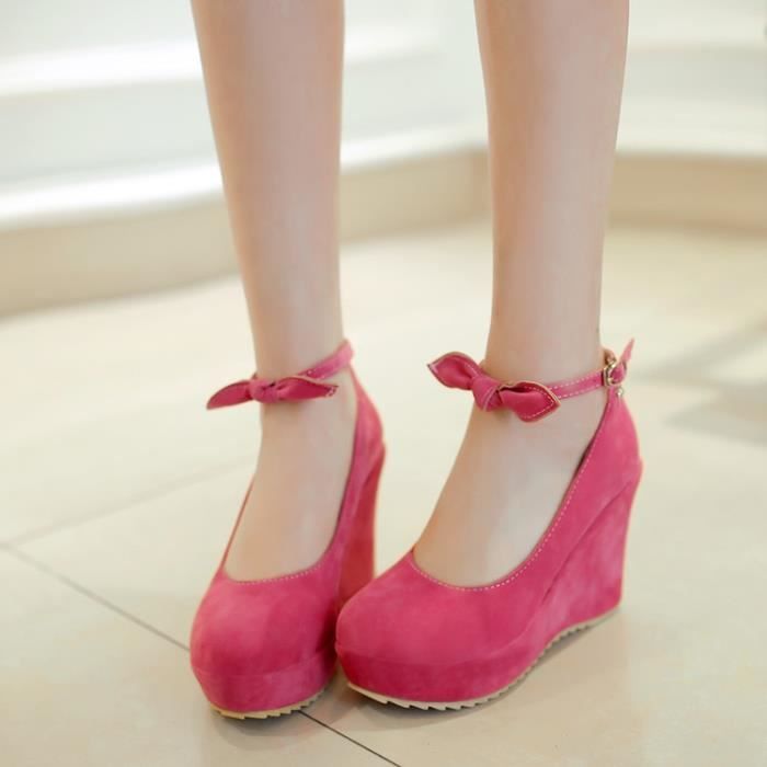talons hauts-Pure Color High Heel Wedge Heel fe... talons hauts-Pure Color High Heel Wedge Heel fe...