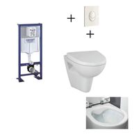 WC - TOILETTES GROHE Pack WC suspendu complet avec plaque blanche WC - TOILETTES GROHE Pack WC suspendu complet avec plaque blanche