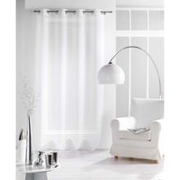 VOILAGE Voilage oeillets 140x240cm PALOMA crash blanc VOILAGE Voilage oeillets 140x240cm PALOMA crash blanc