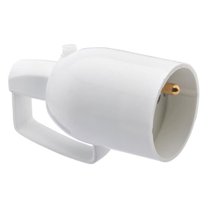 DEBFLEX Fiche femelle 2P+T 16 A sortie droite à coiffe avec anneau blanc