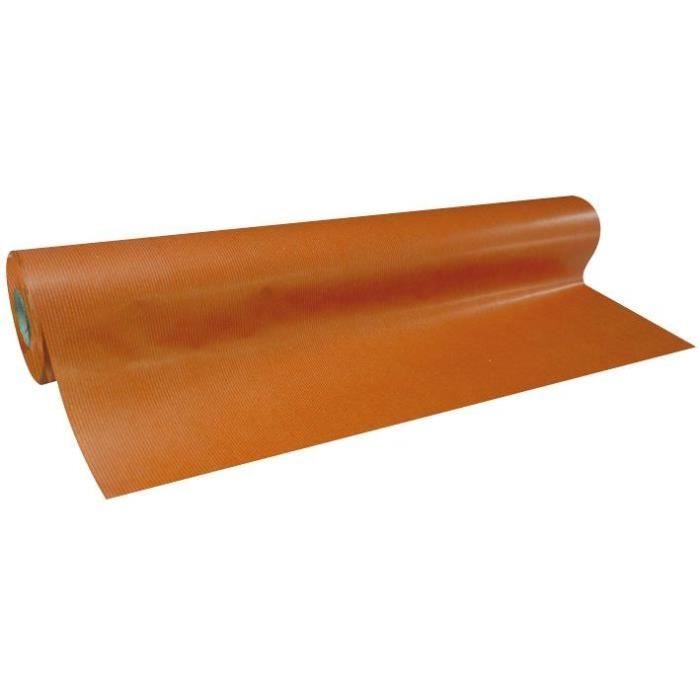 Papier cadeau rouleau kraft 0.70x100m orange vif