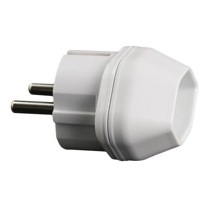 ZENITECH Adaptateur Suisse vers France blanc (Lot de 3)