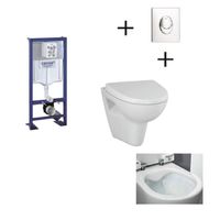 WC - TOILETTES GROHE Pack WC suspendu complet avec plaque chromée WC - TOILETTES GROHE Pack WC suspendu complet avec plaque chromée