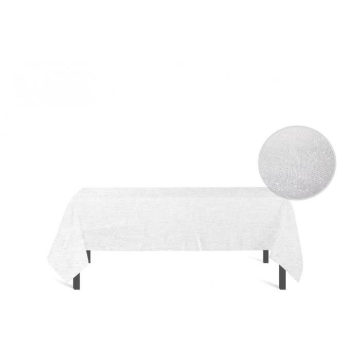 SUCRE D'OCRE Nappe de table rectangle BELLA 140x250 cm - Blanc