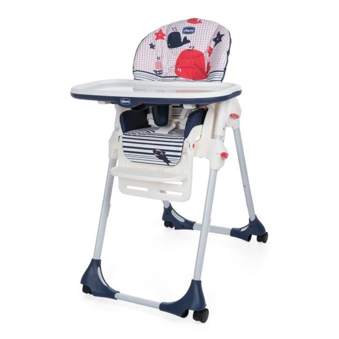 CHICCO Chaise Haute Polly Easy 4 Roues Marine