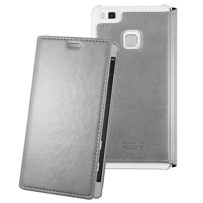 MUVIT Etui - Crystal - Folio - Argent - Pour Huawei P9 Lite