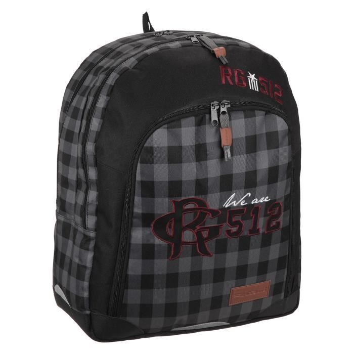 RG512 Sac à dos 2 compartiments - Collège - Garçon - 42 cm - Noir