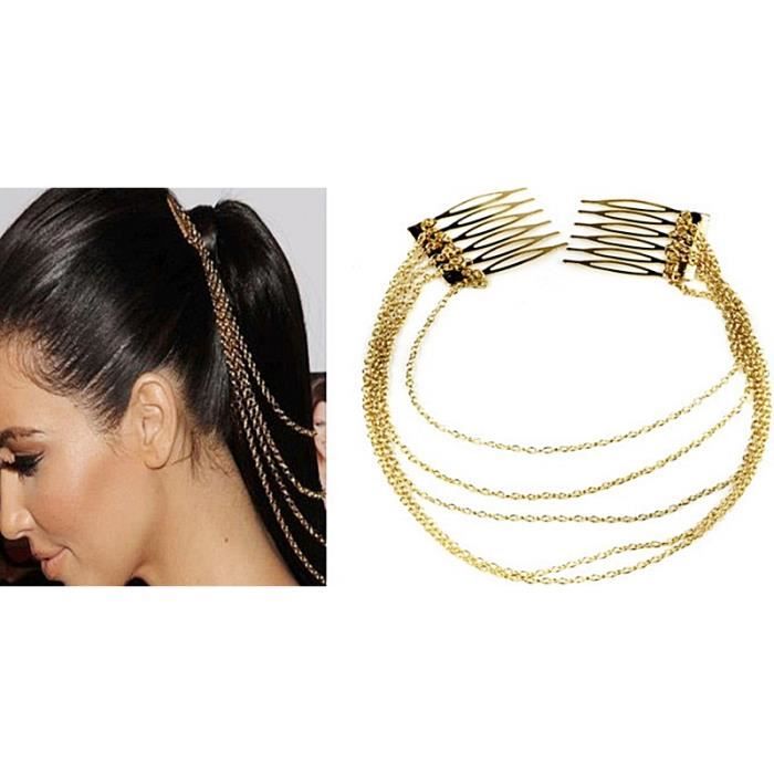 Peignes chaînes bijoux cheveux accessoire coiffure - Achat 