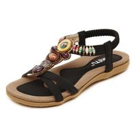 SANDALE - NU-PIEDS Femme romaine des sandales de style Noir SANDALE - NU-PIEDS Femme romaine des sandales de style Noir