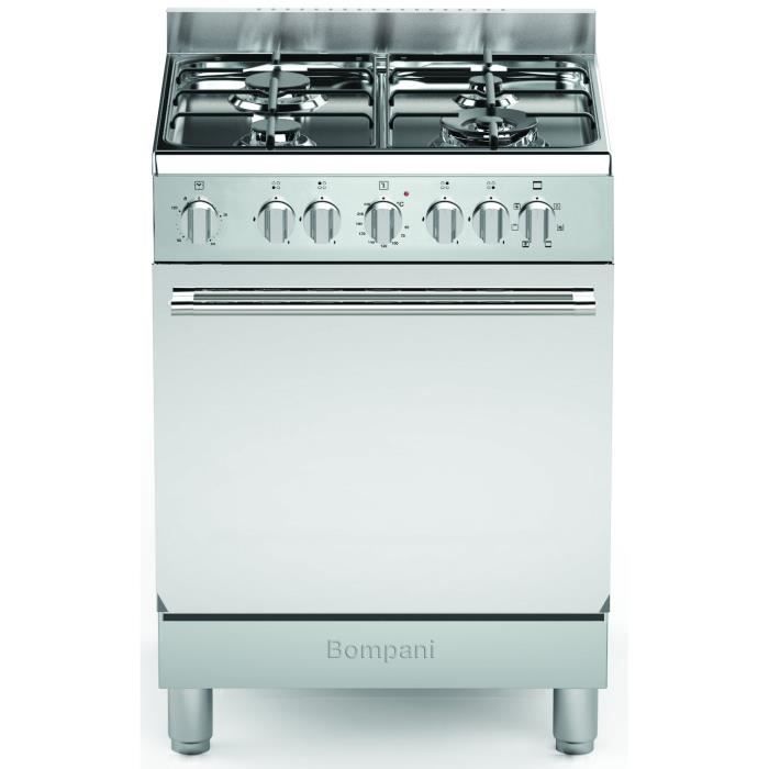 BOMPANI CBOMFE60X -Piano de cuisson 60x60-4 foyers gaz-Four électrique multifonction-Inox