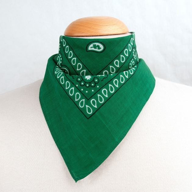 Foulard bandana vert Vert - Achat / Vente echarpe ...