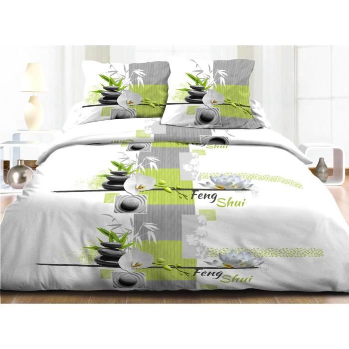 Parure Drap plat + drap-housse 140x190 + 2 taies- Pur ...