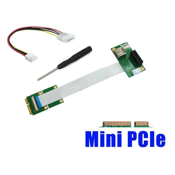 Adaptateur PCIe vers miniPCIe avec nappe souple (deux nappes fournies, 15 et 25cm) Prix pas
