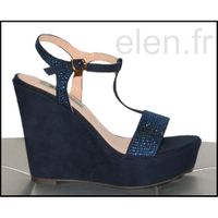 ESCARPIN Escarpins talons compensés bleu nuit XTI Ref: 0471 ESCARPIN Escarpins talons compensés bleu nuit XTI Ref: 0471