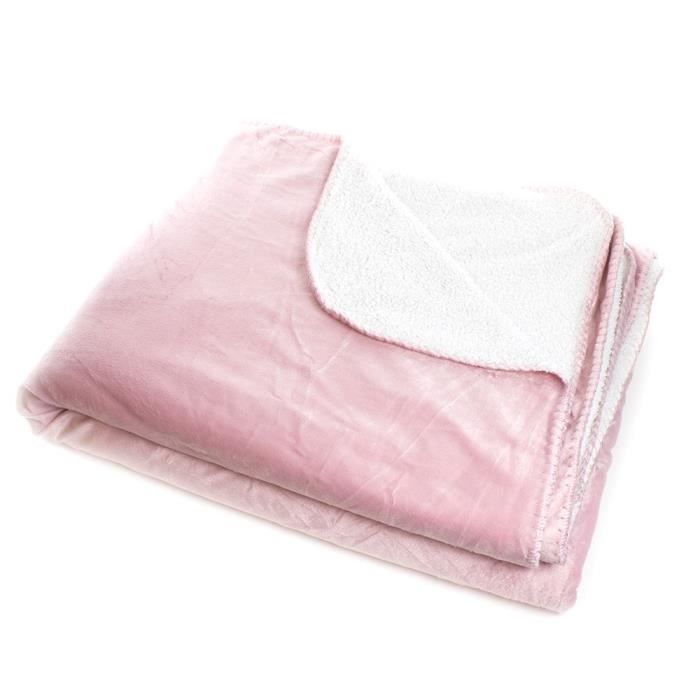 ANDORA Plaid Jessie - 180x220 cm - Rose - 100% polyester