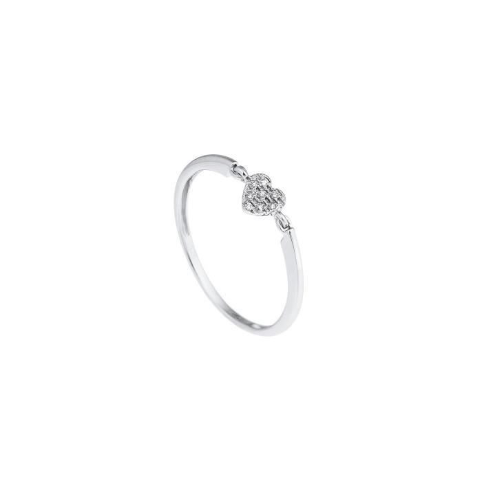 DIAMOND LANE Solitaire Or Blanc 375/1000 et Diamants Femme