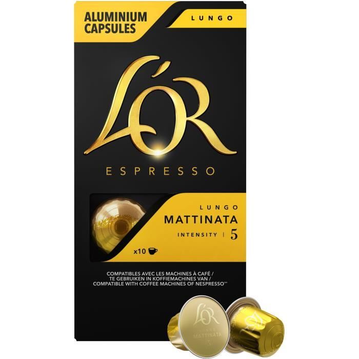 L'OR ESPRESSO Café Lungo Mattinata Intensité 5 - 10 capsules en aluminium