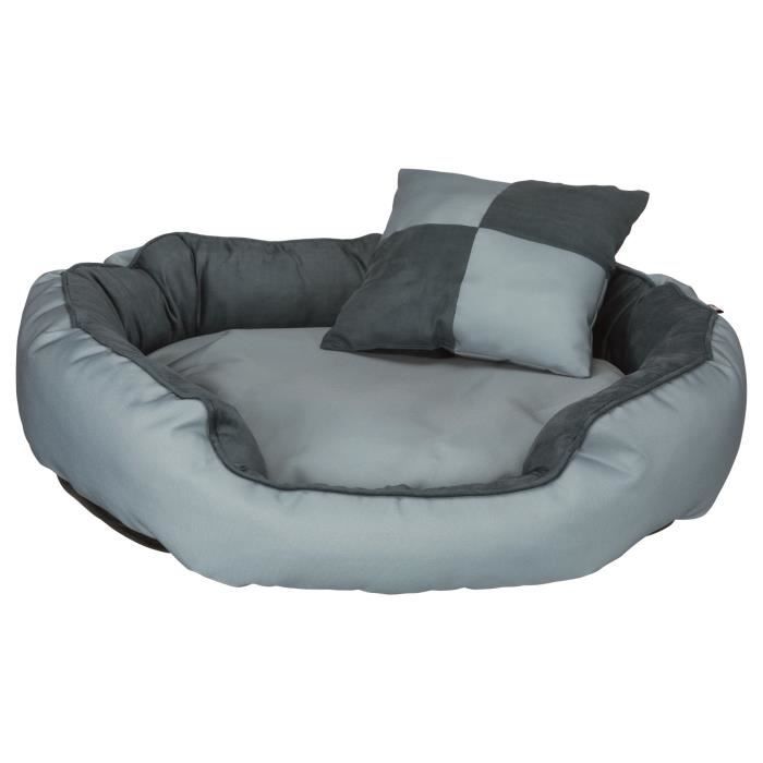 TRIXIE Lit Basko 60 × 50 cm - Bleu foncé et bleu glacé - Pour chien