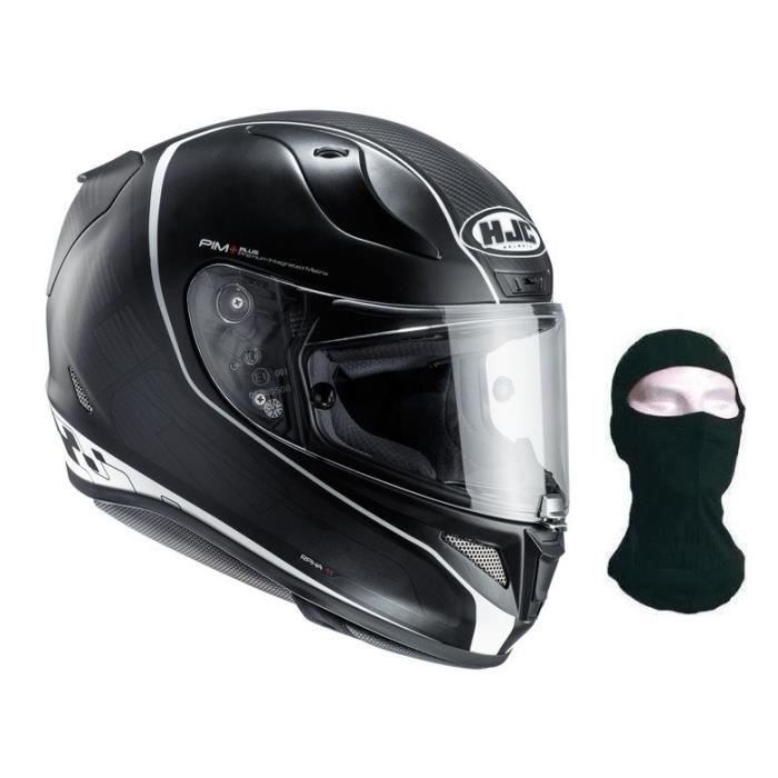 HJC Casque Intégral Rpha11 Riberte Noir Blanc + Cagoule