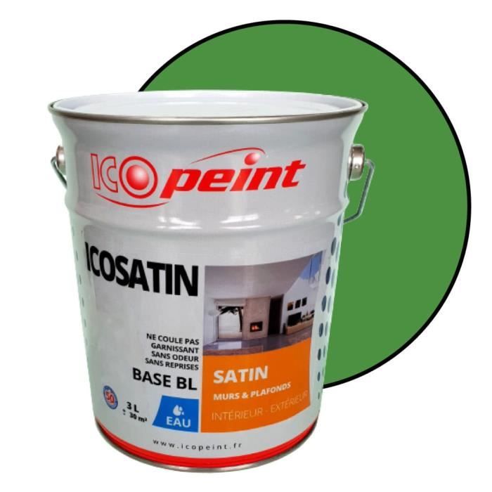 Peinture Satin Murale A Leau Lessivable Icosatin Acrylique Vert