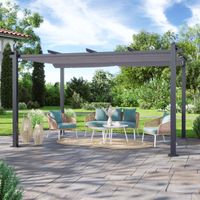 TONNELLE - BARNUM Tonnelle-Pergola aluminium 3x4m toile coulissante TONNELLE - BARNUM Tonnelle-Pergola aluminium 3x4m toile coulissante