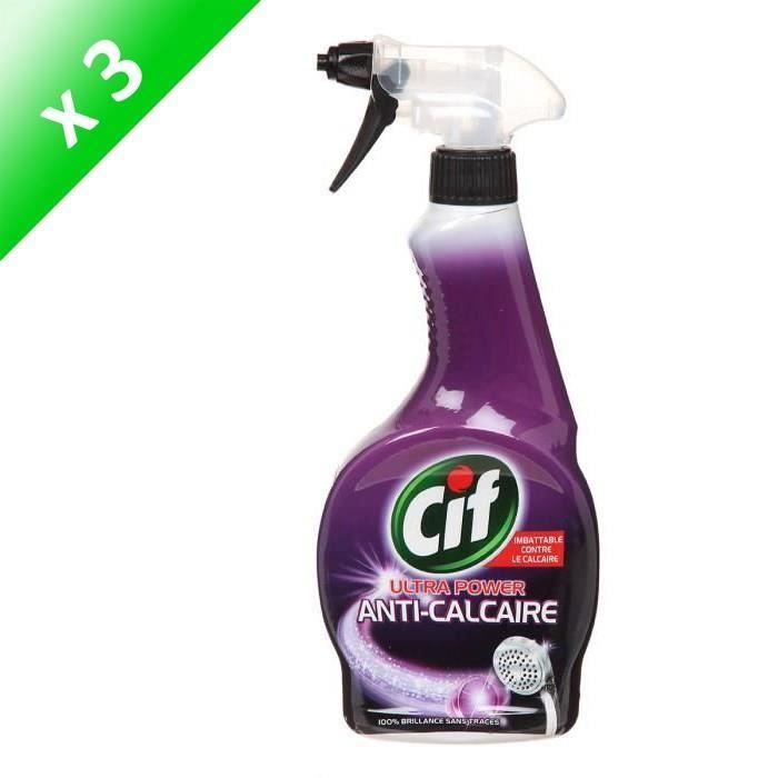 CIF Lot de 3 produits de nettoyage - Anticalcaire - Ultra Power - 500 ml
