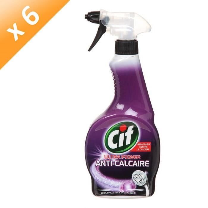 CIF Lot de 6 produits de nettoyage - Anticalcaire - Ultra Power - 500 ml