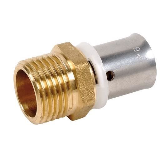 DIPRA Raccord droit à sertir D.20mm - M20/27mm