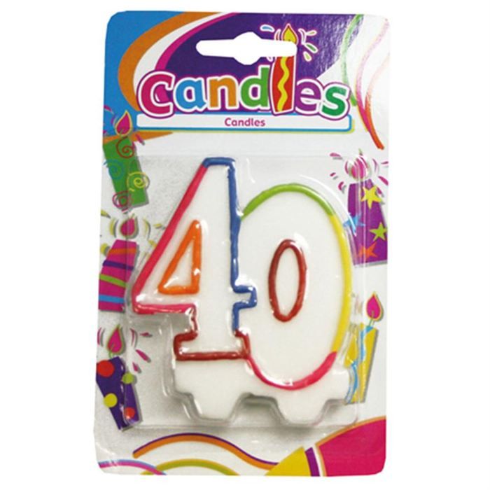 Bougie Chiffre 40   Achat / Vente DECO ANNIVERSAIRE Bougie Chiffre 40