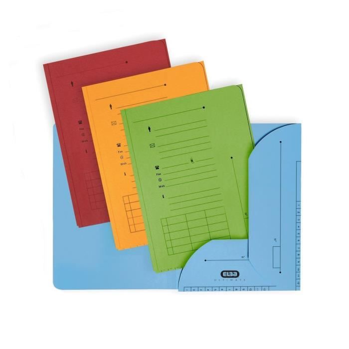 ELBA Lot de 25 chemises HV L'Oblique AZ Ultimate - Kraft - Assortis