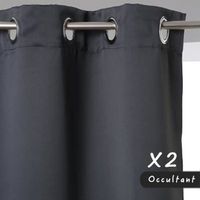 RIDEAU Rideaux Occultants x2 Gris 140 x 260 cm RIDEAU Rideaux Occultants x2 Gris 140 x 260 cm