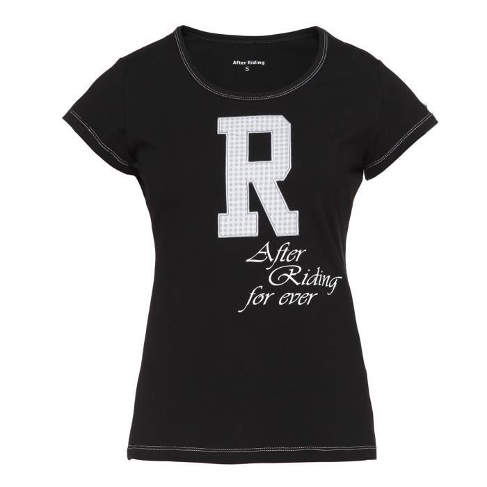 AFTER RIDING T-shirt d'équitation - Femme - Noir