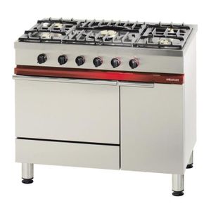 Fourneau 5 feux vifs sur four gaz GN 1/1 - Gaz