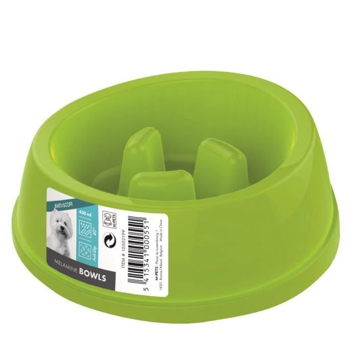 MPETS Gamelle en plastique simple MELAMINE BOWL - Pour chien - 450ml - Coloris divers