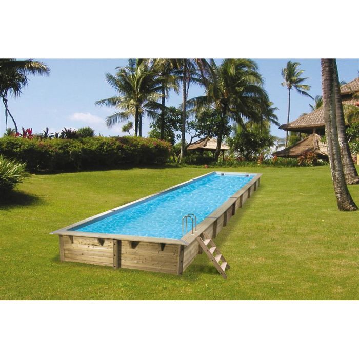 UBBINK Piscine bois LINEA bleue 3,5x1,55x1,55 m