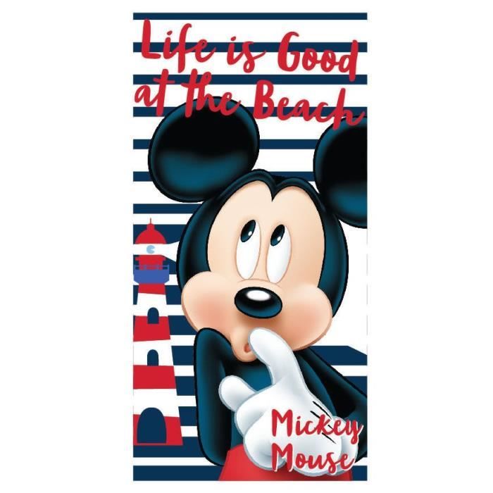 MICKEY Serviette de plage Microfibre 70x140cm - Bleu