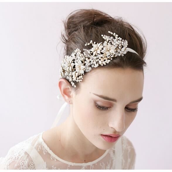 CHEVALIERE Femme Mariée perle fleurs Bijoux à Cheveux manue
