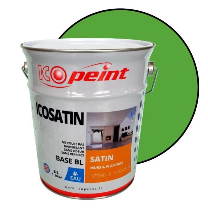 Peinture Satin Murale A Leau Lessivable Icosatin Acrylique Vert