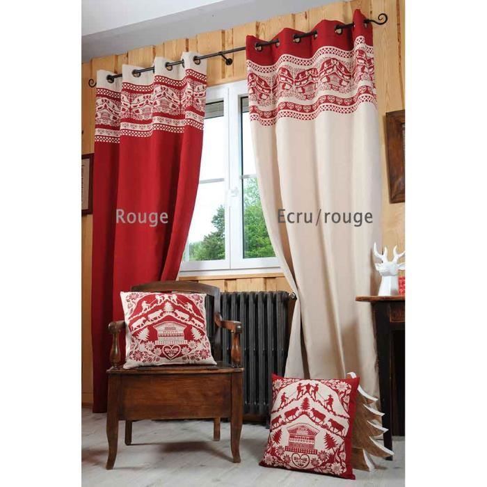 rideau rouge pour cuisine