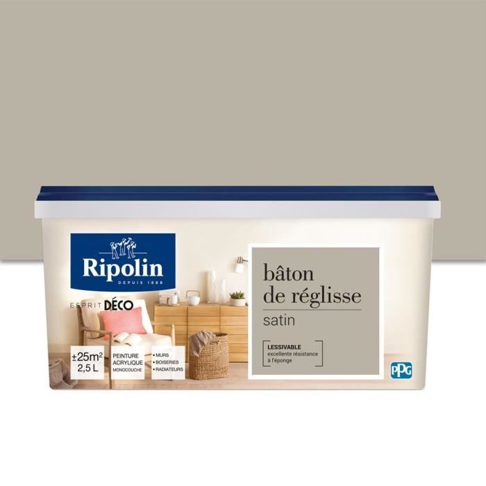 Ripolin Peinture Murale Toutes Pièces Baton De Réglisse Satin25l