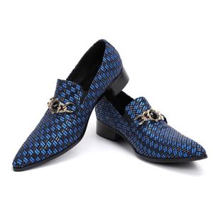 MOCASSIN 2017 Luxe Toe Men Pointu chausseurs Chaînes de mar