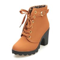 BOTTE exquisgift®Mode haut talon lacet bottes Boucle cha BOTTE exquisgift®Mode haut talon lacet bottes Boucle cha