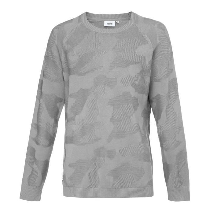 WESC Sweat-shirt Knitted Camo - Homme - Gris