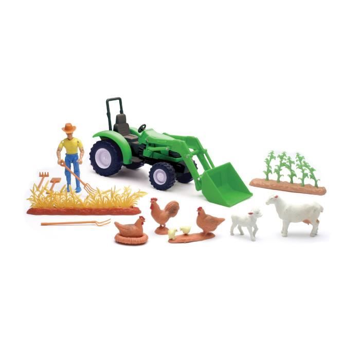 NEW RAY Ferme Vehicule Animaux Accessoires - Miniature - 23,5 cm